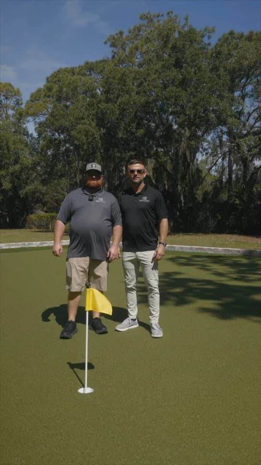 Backyard putting green build by golfers