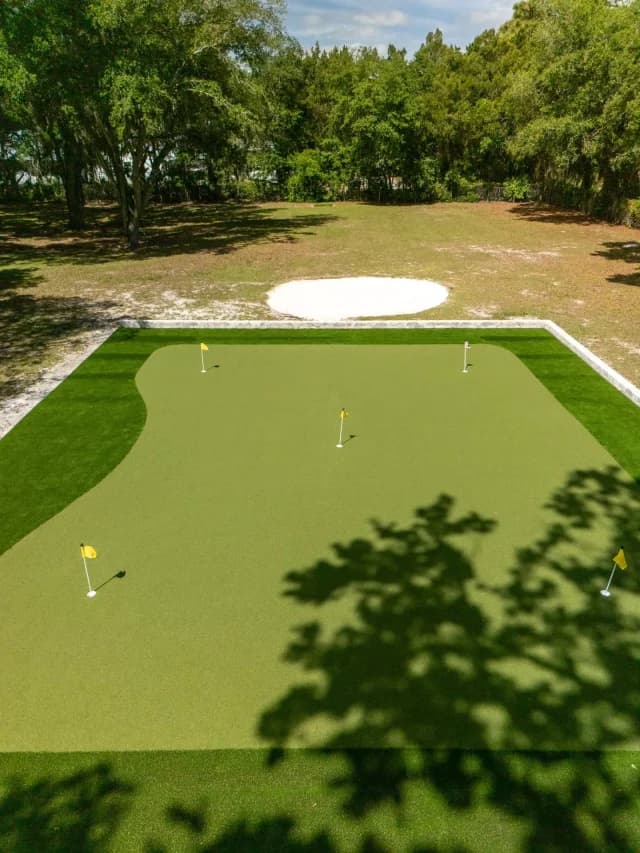 Custom backyard putting green install in Brevard County
